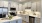 Spacious kitchen, tile backsplash, gold accents
