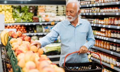 Vibrant community life with a variety of shopping options a person grocery shopping