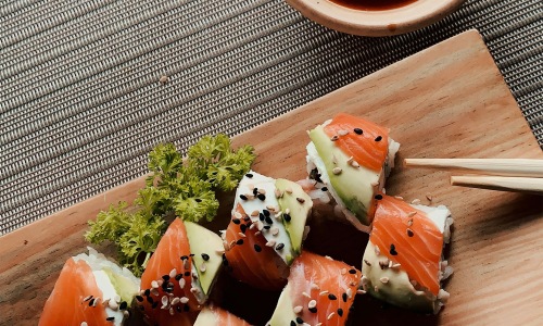 Close to the center of everything a plate of sushi
